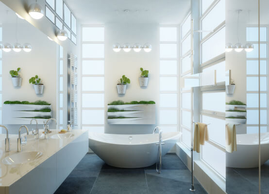 Ventanas opacas en el baño