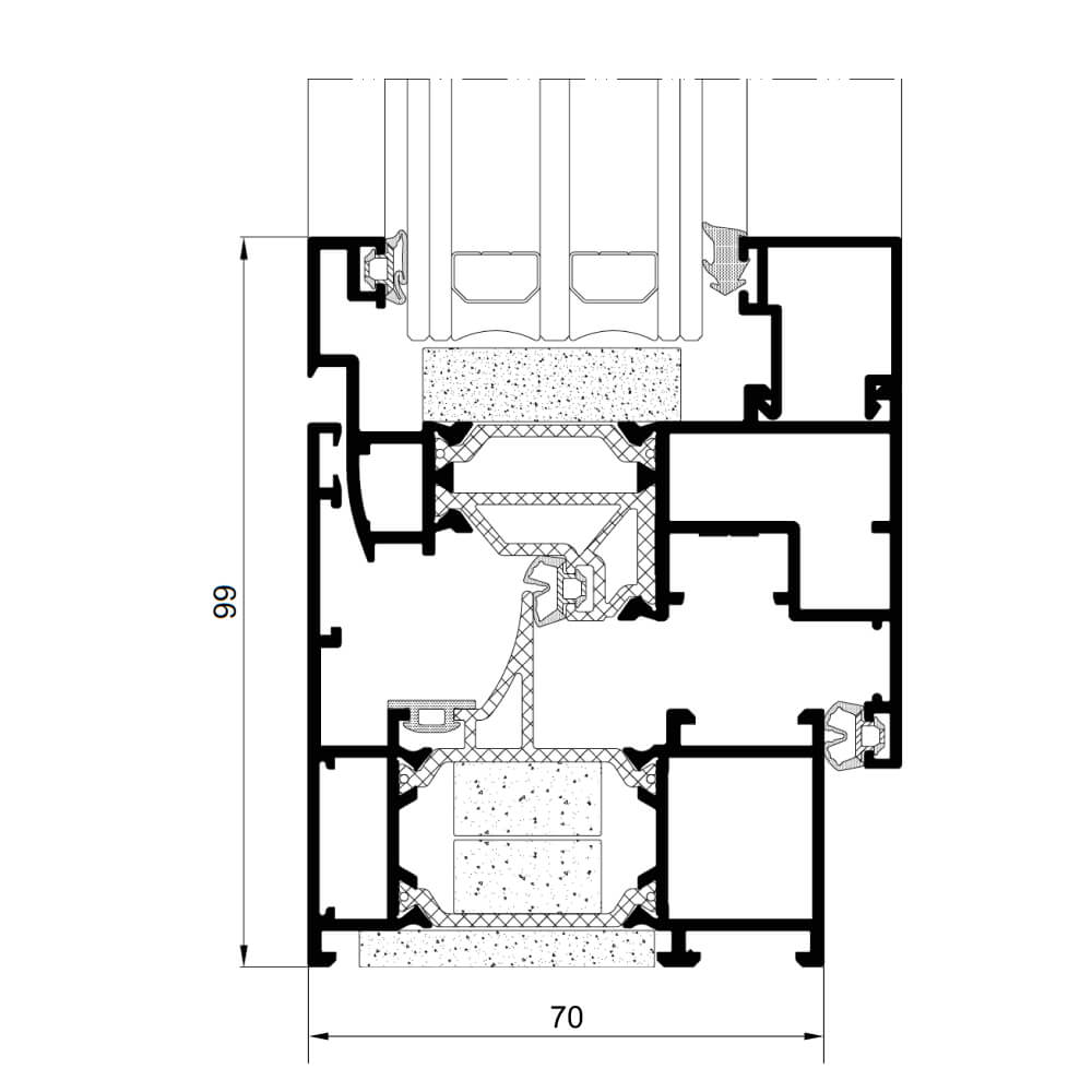 Plano sección Cortizo 70 Evolution HV