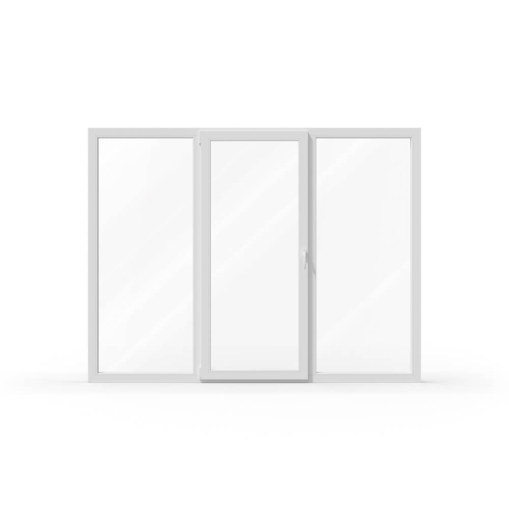 Balconera de tres horas con apertura central 