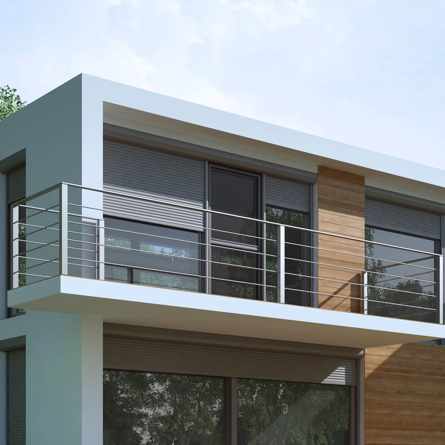 Puerta balconera aluminio fachada