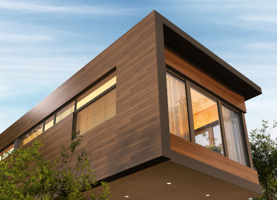 Ventana en color marrón