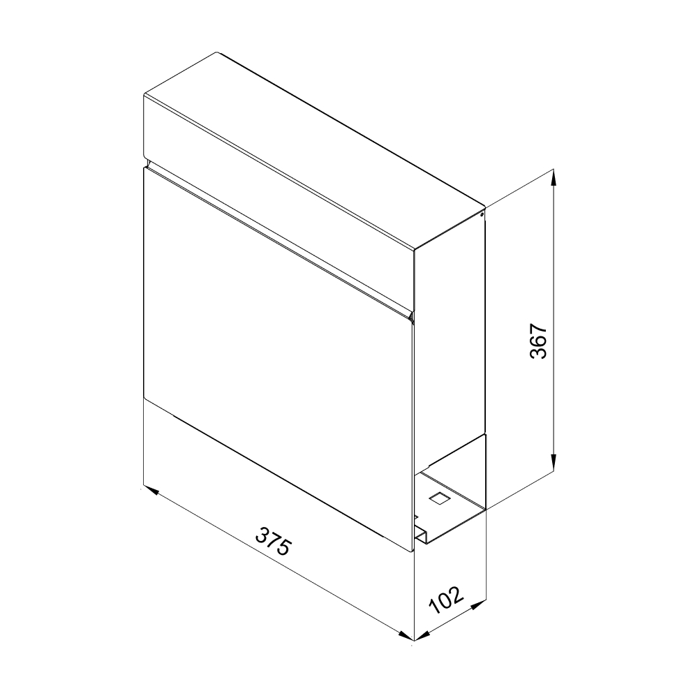 Dibujo técnico del buzón de correo RENZ Cloud