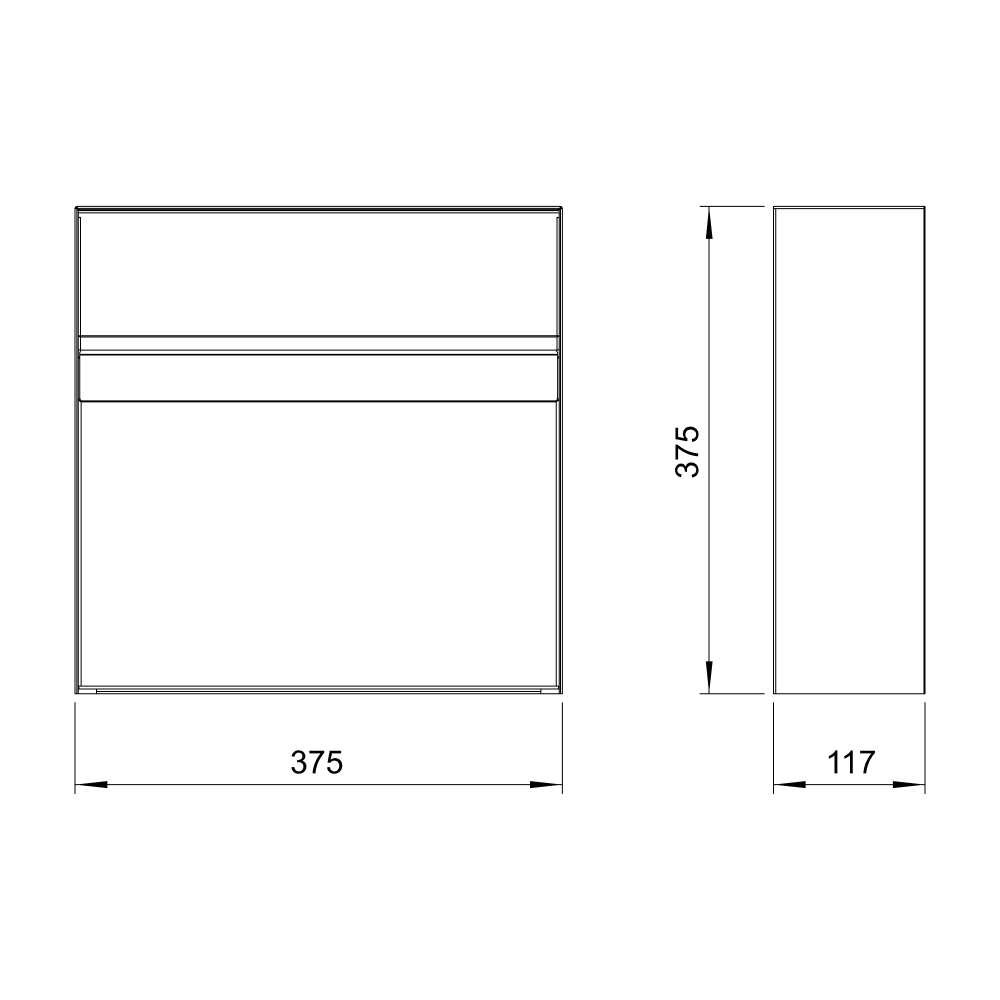 Dibujo técnico del buzón de correo RENZ Erwin