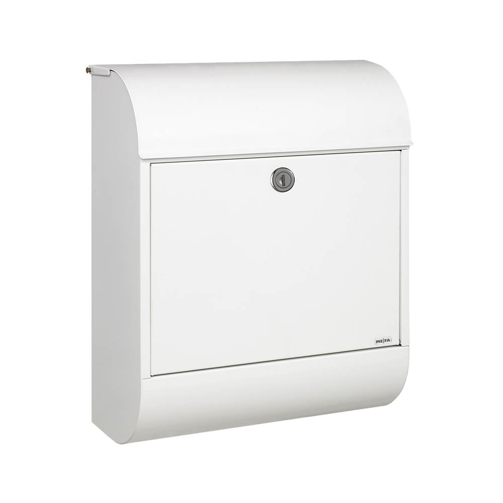 Vista del buzón de correo MEFA Pearl en aluminio blanco