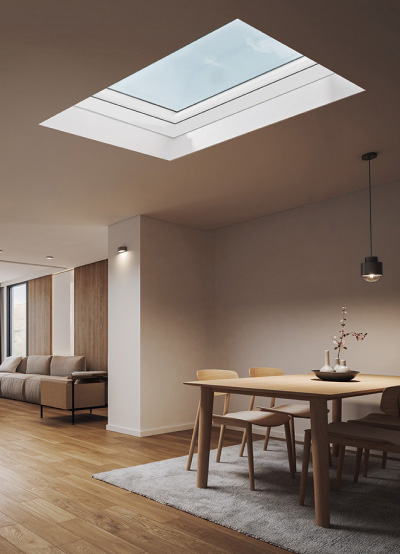 Claraboya techo plano