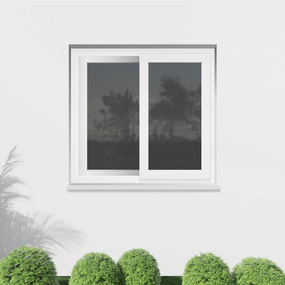 Ventana corredera color blanco instalada
