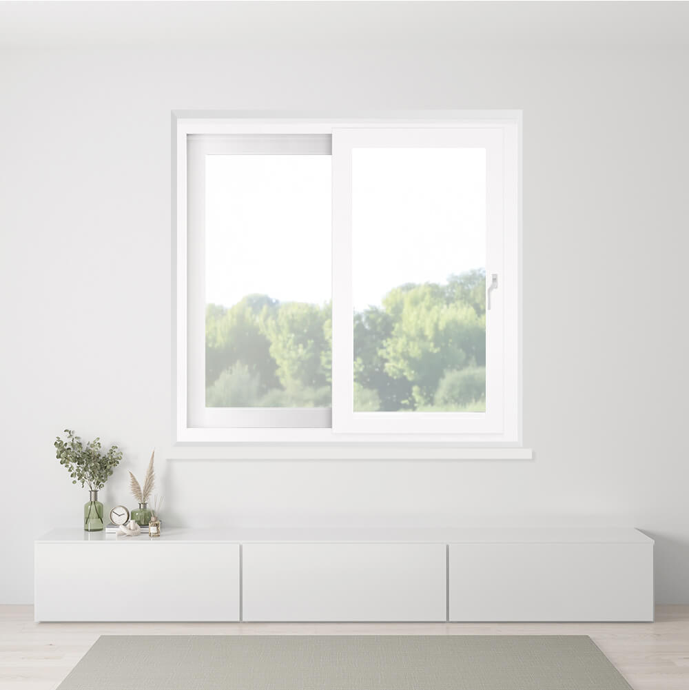 Ventana corredera color blanco instalada vista interior