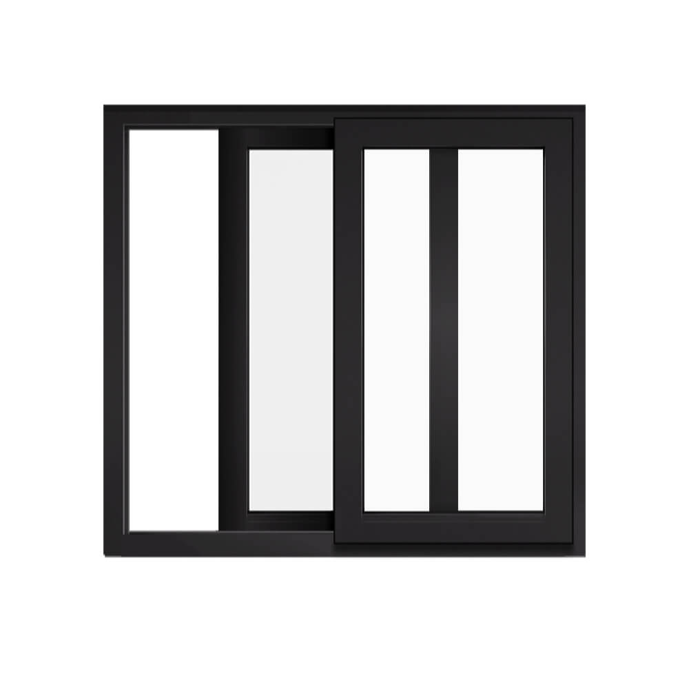 Ventana corredera en color negro mate exterior