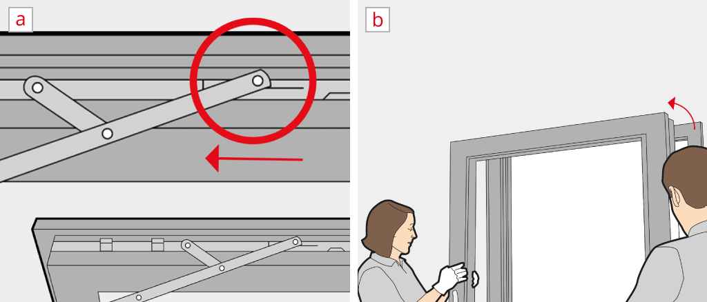 Retirada de las bisagras de una puerta para patio