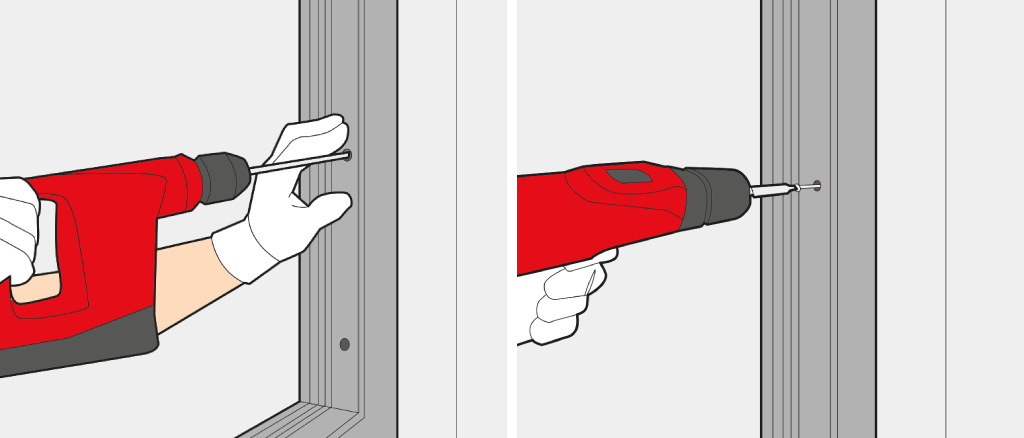 Instalación de una puerta corredera elevable - Inserción y alineación del marco
