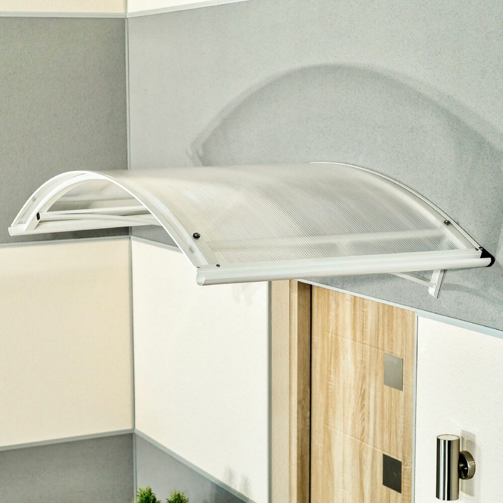 Marquesina Bilbao blanca instalada 