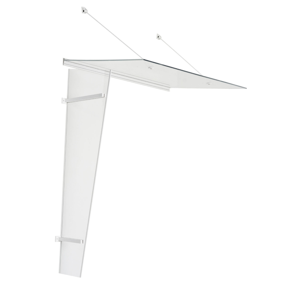 Marquesina con panel lateral de color plata