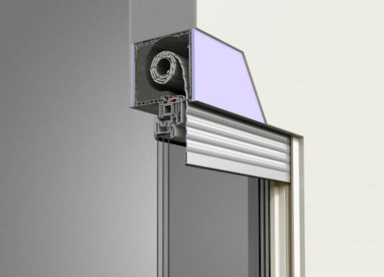 persiana enrollable pvc con sección transversal