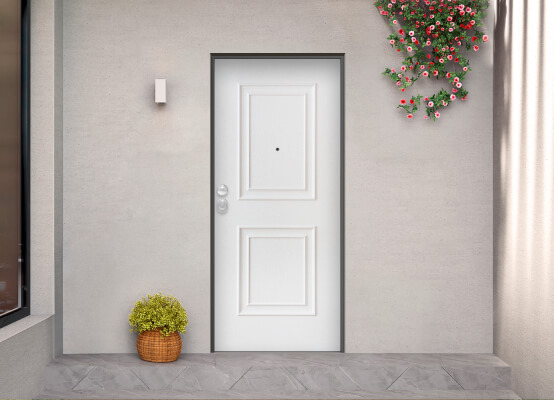 Puerta acorazada modelo Noja instalada