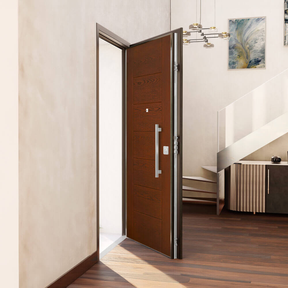 Puerta acorazada modelo Cadaqués interior abierta