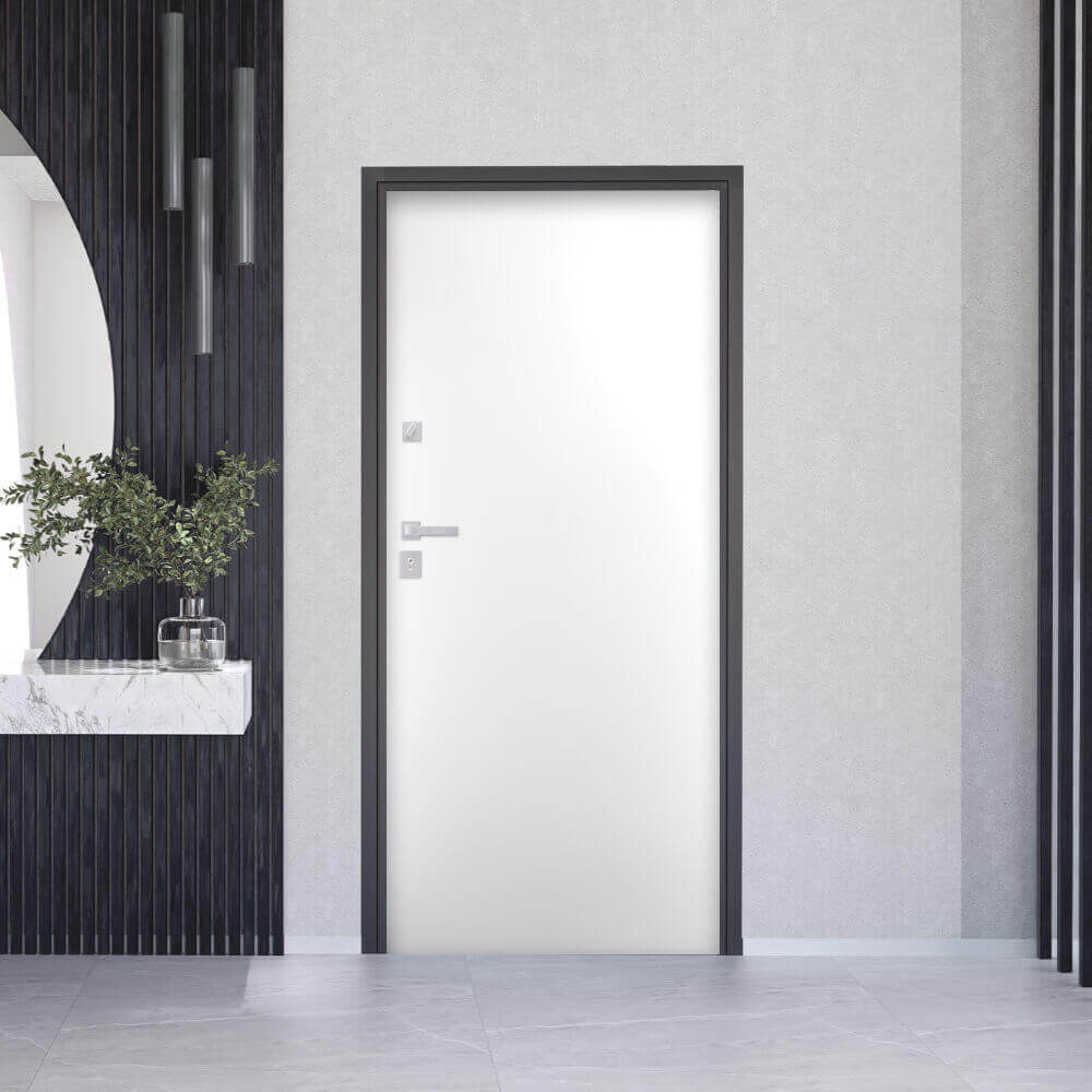 Puerta acorazada modelo Cadaqués interior instalada