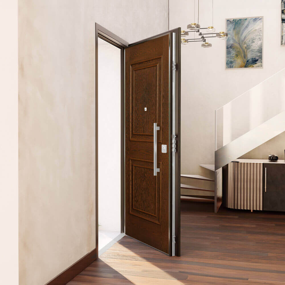 Puerta acorazada modelo Noja interior abierta