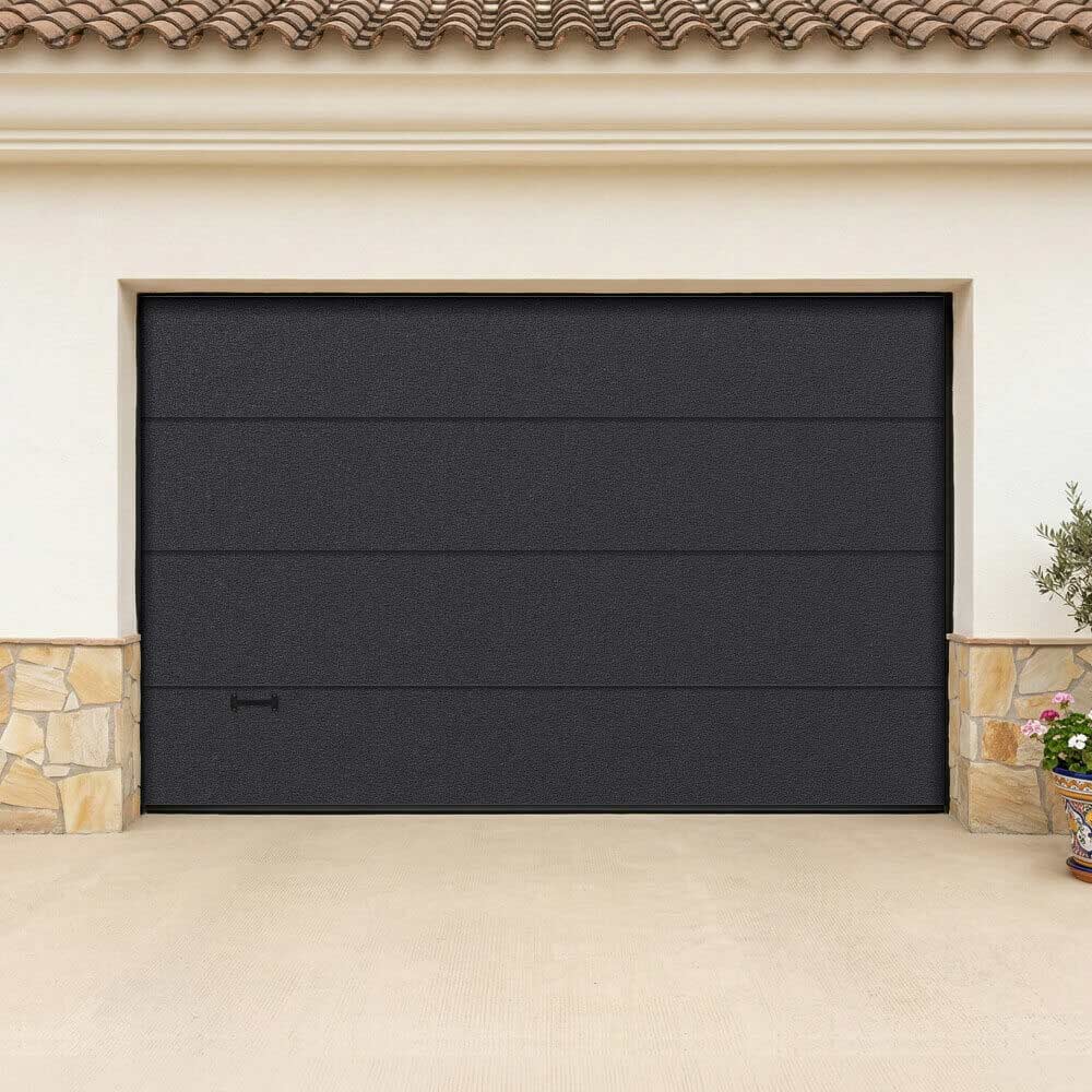 Puerta de garaje cerrada antracita arenosa RAL 7016