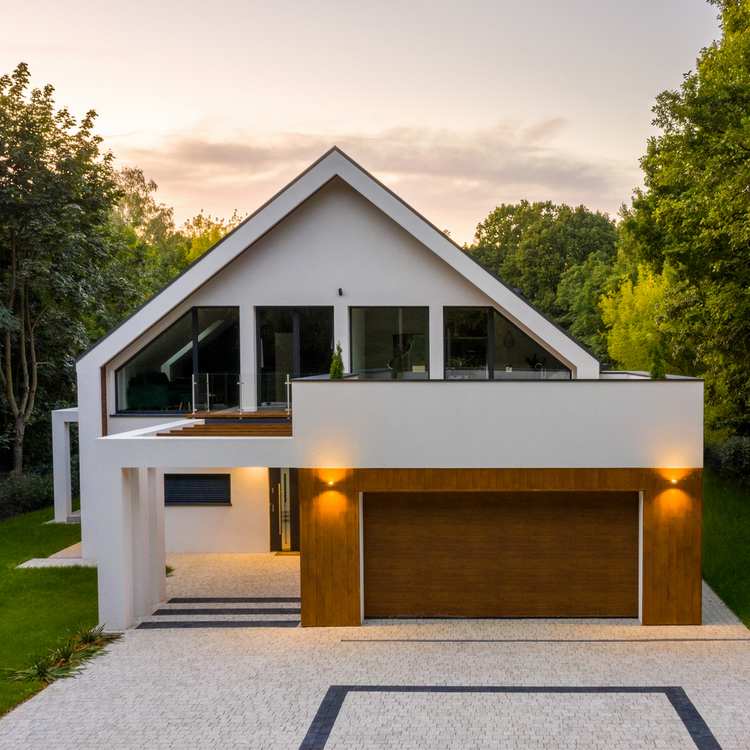 Puerta de garaje efecto madera