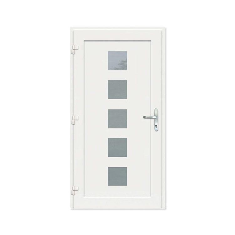 Puerta entrada aluminio con acristalamientos cuadrados
