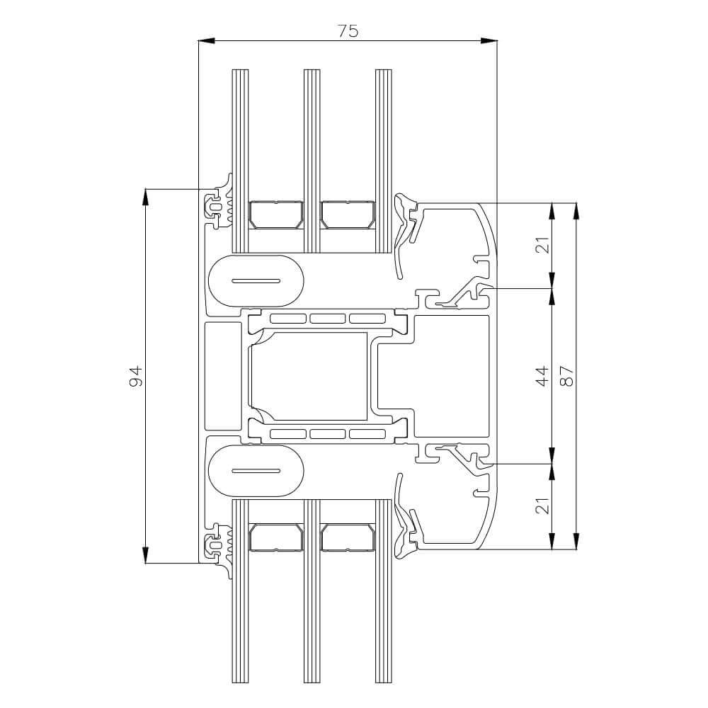 Exclusiv Modern: barrotillo central con acristalamiento fijo