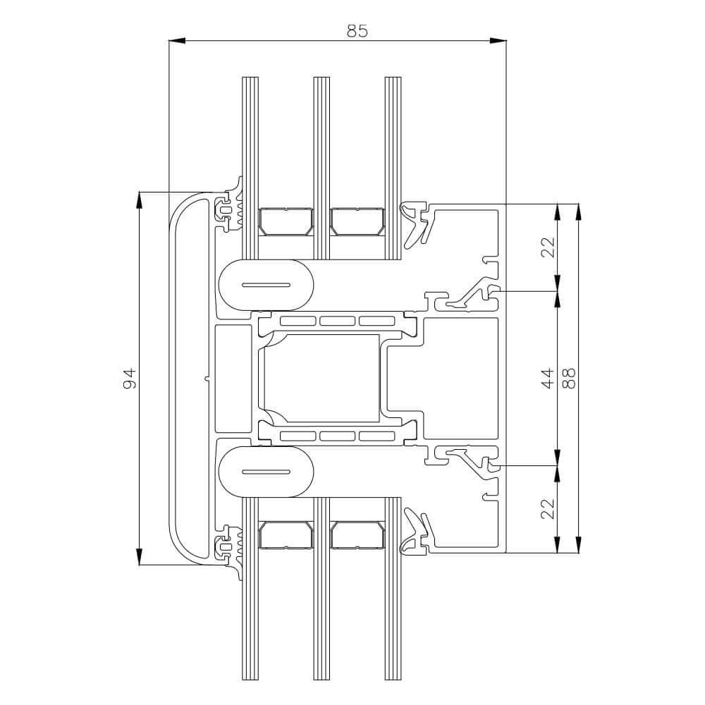 Premium Elegant: barrotillo central con acristalamiento fijo