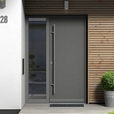 puerta de entrada de aluminio personalización 