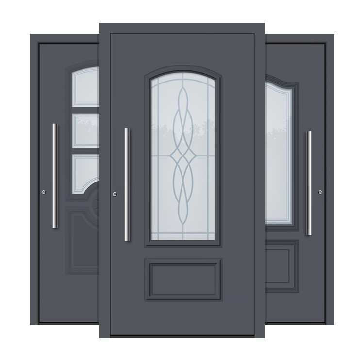puerta de entrada de aluminio estilo rústico