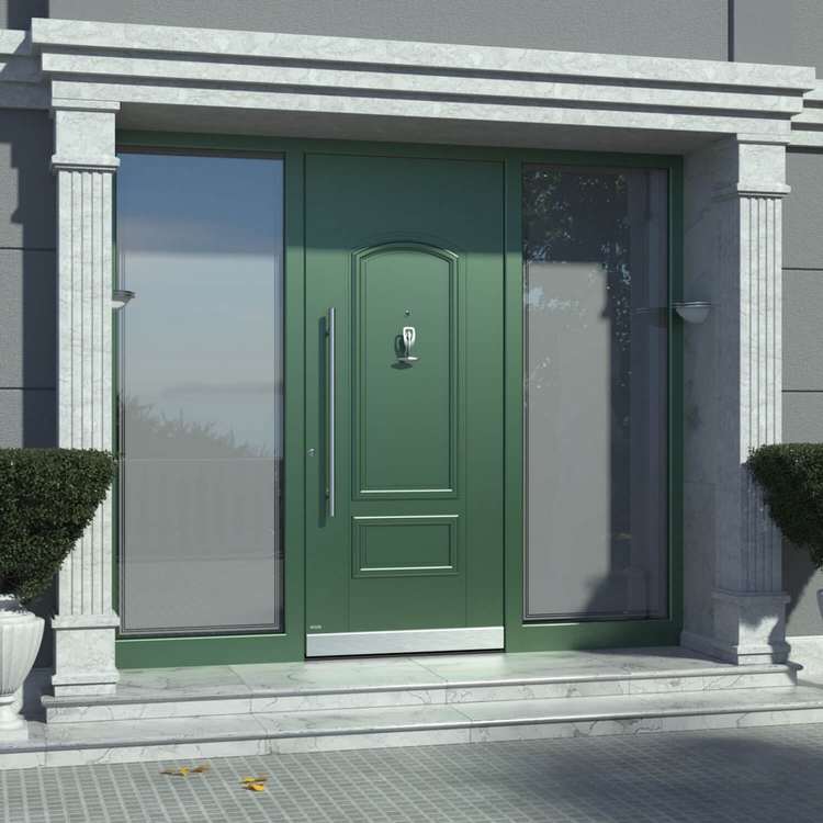 Instalación de puerta de entrada modelo Algeciras con paneles laterales