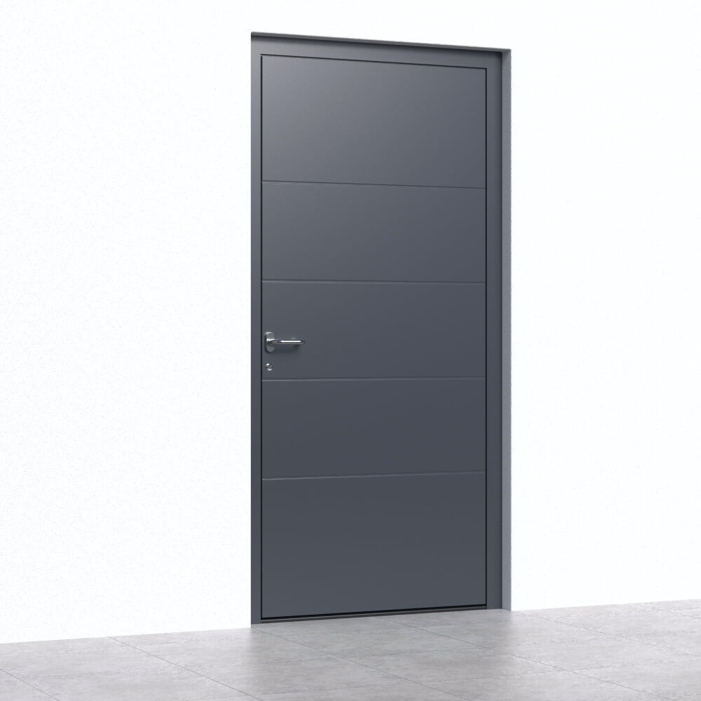 Puerta de entrada de aluminio BASIC Avilés render