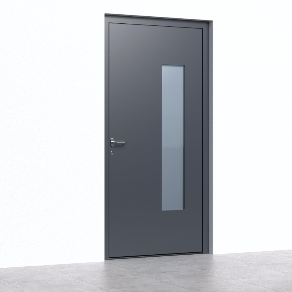 Puerta de entrada de aluminio BASIC Paterna render