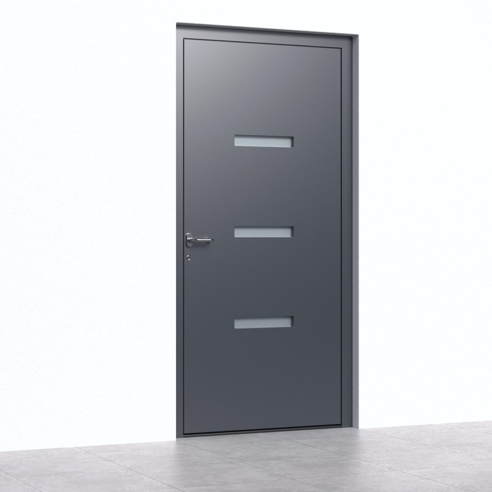 Puerta de entrada de aluminio BASIC Sagunto render