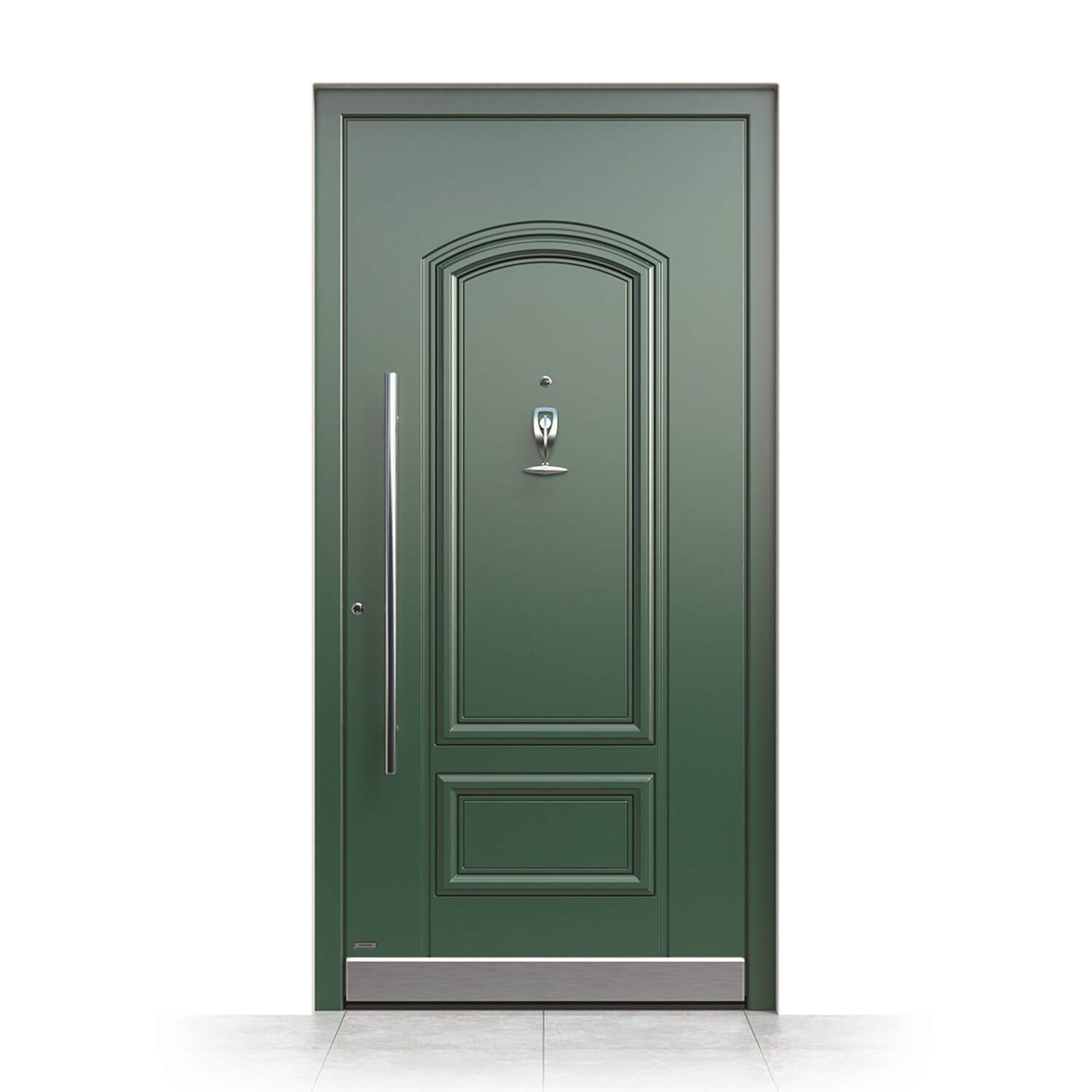 Puerta de entrada modelo Algeciras en verde con aldaba