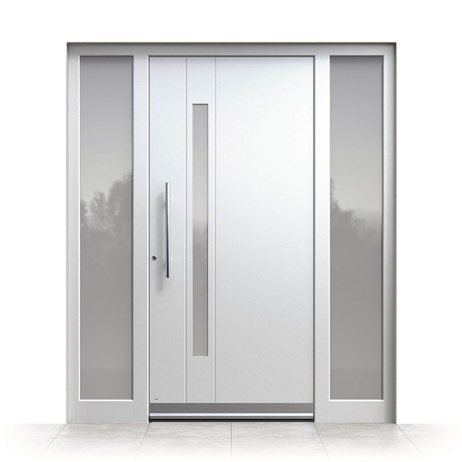Puerta de entrada modelo Badalona en gris plata