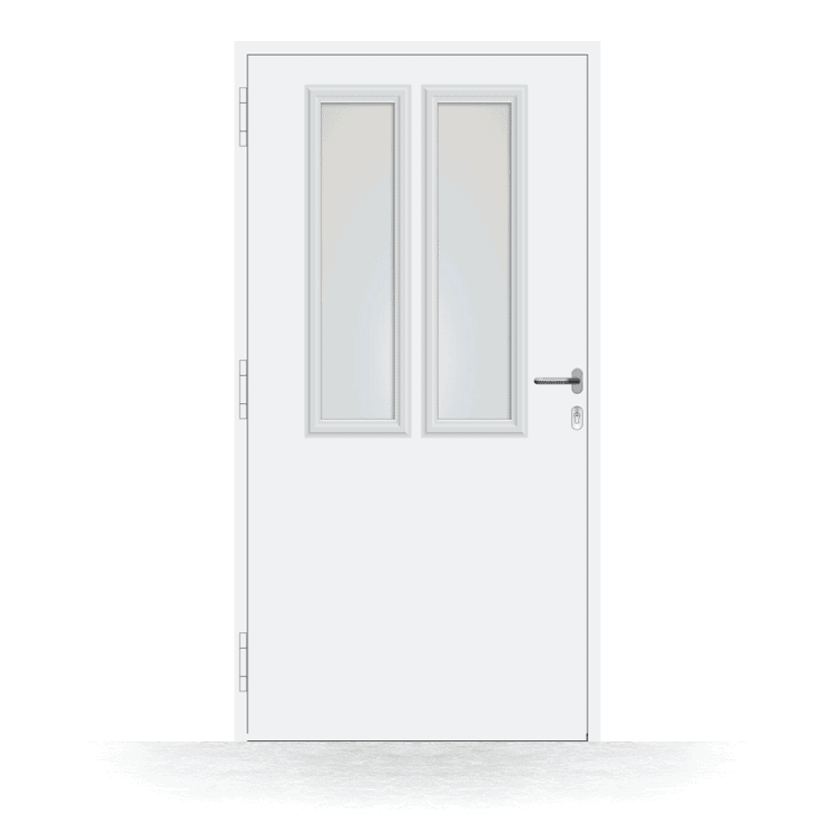 Vista interior de la puerta de entrada modelo Huelva en blanco