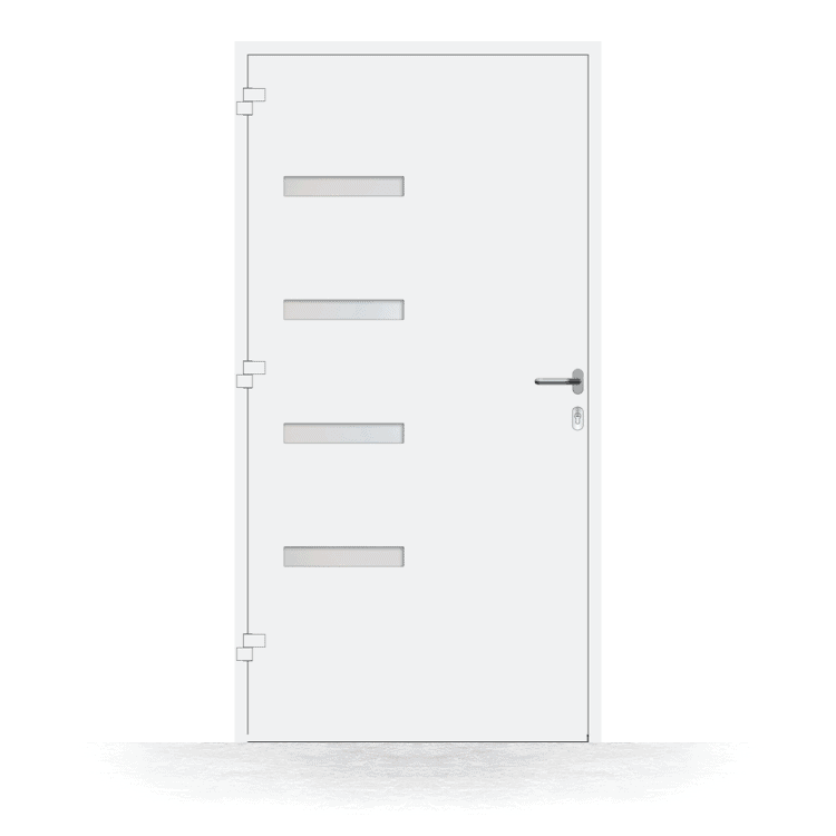 Puerta de entrada modelo La Coruña en blanco desde el interior