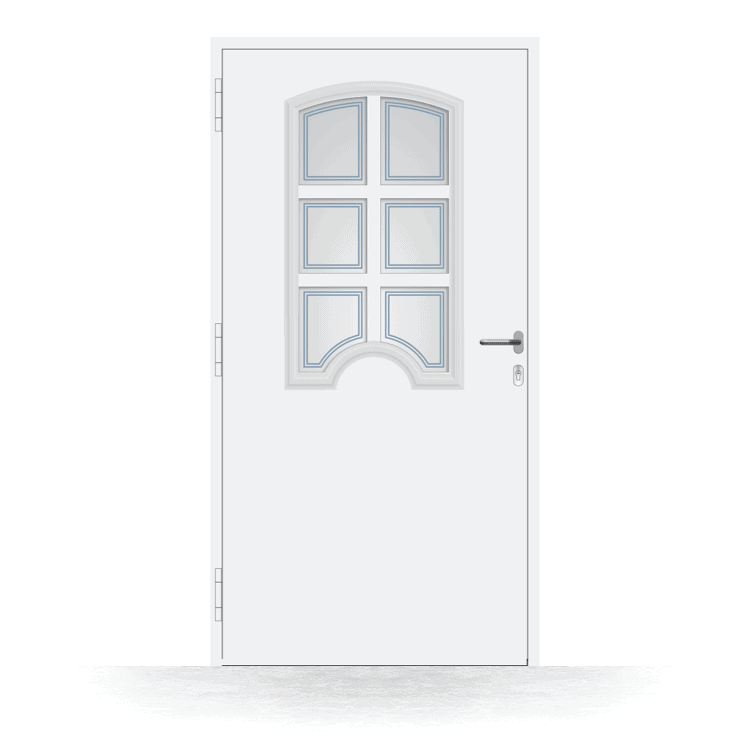 Puerta de entrada modelo Lérida en blanco desde el interior