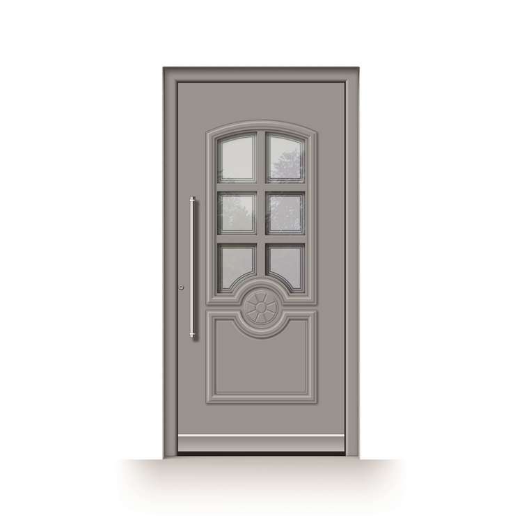 Puerta de entrada modelo Lérida con carpintería decorativa