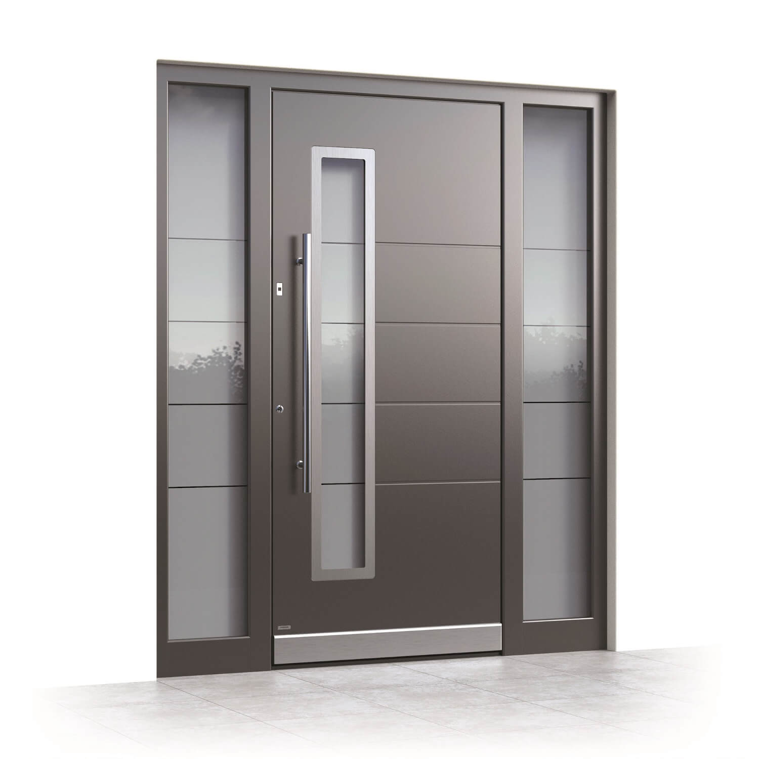 Puerta de entrada de aluminio Logroño, vista lateral