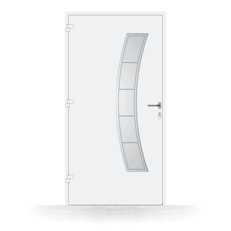 Puerta de entrada modelo Pamplona en blanco desde el interior
