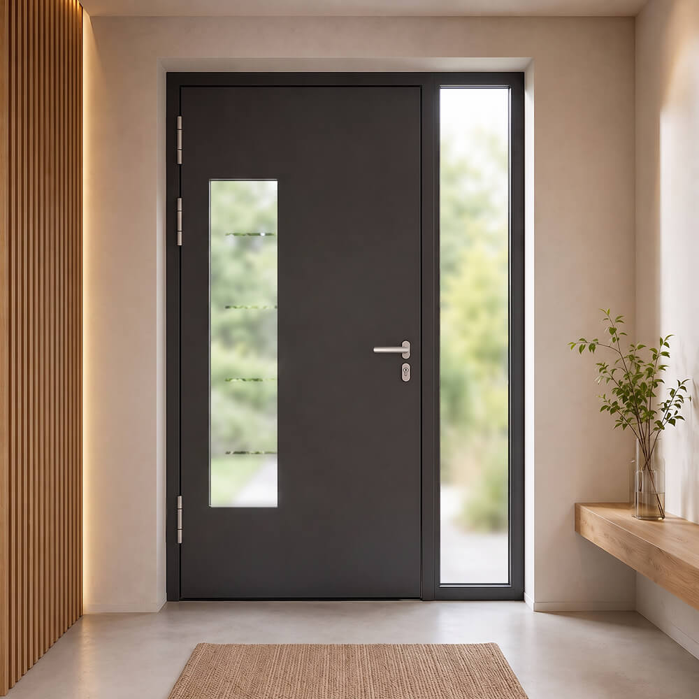 Puerta de entrada Schüco Castellón instalada: vista interior
