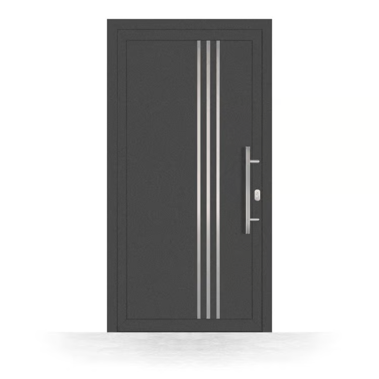 puerta de entrada de pvc con textura metálica