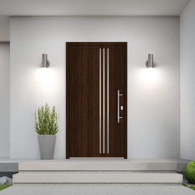 puerta de pvc en color roble melojo