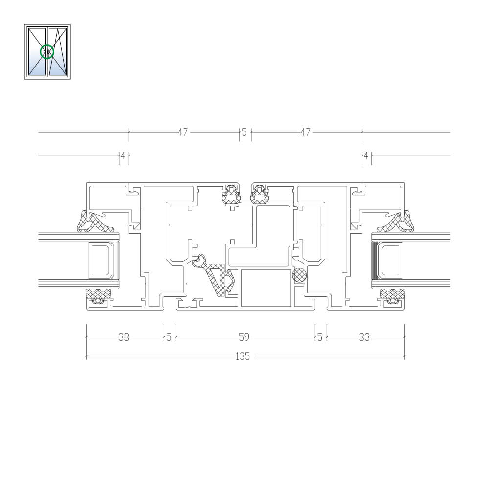 COR 2000: detalle de doble ventilación