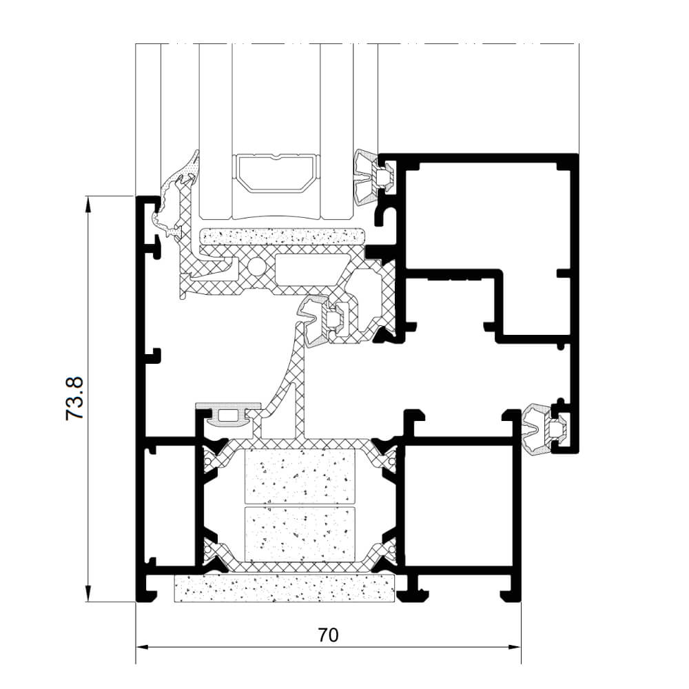 Plano sección Cortizo COR 70 Evolution HO