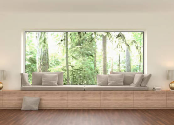 Ventana panorámica vista interior