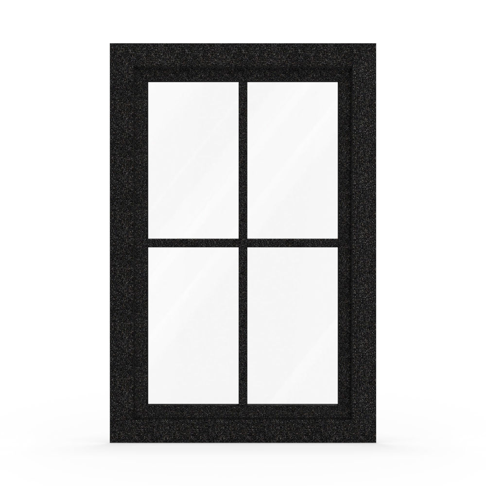 Ventana con barrotillos color negro