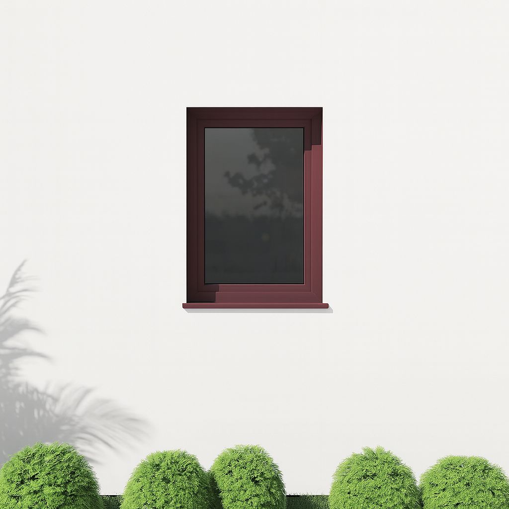 Ventana de color Rojo Vino RAL 3005 instalada