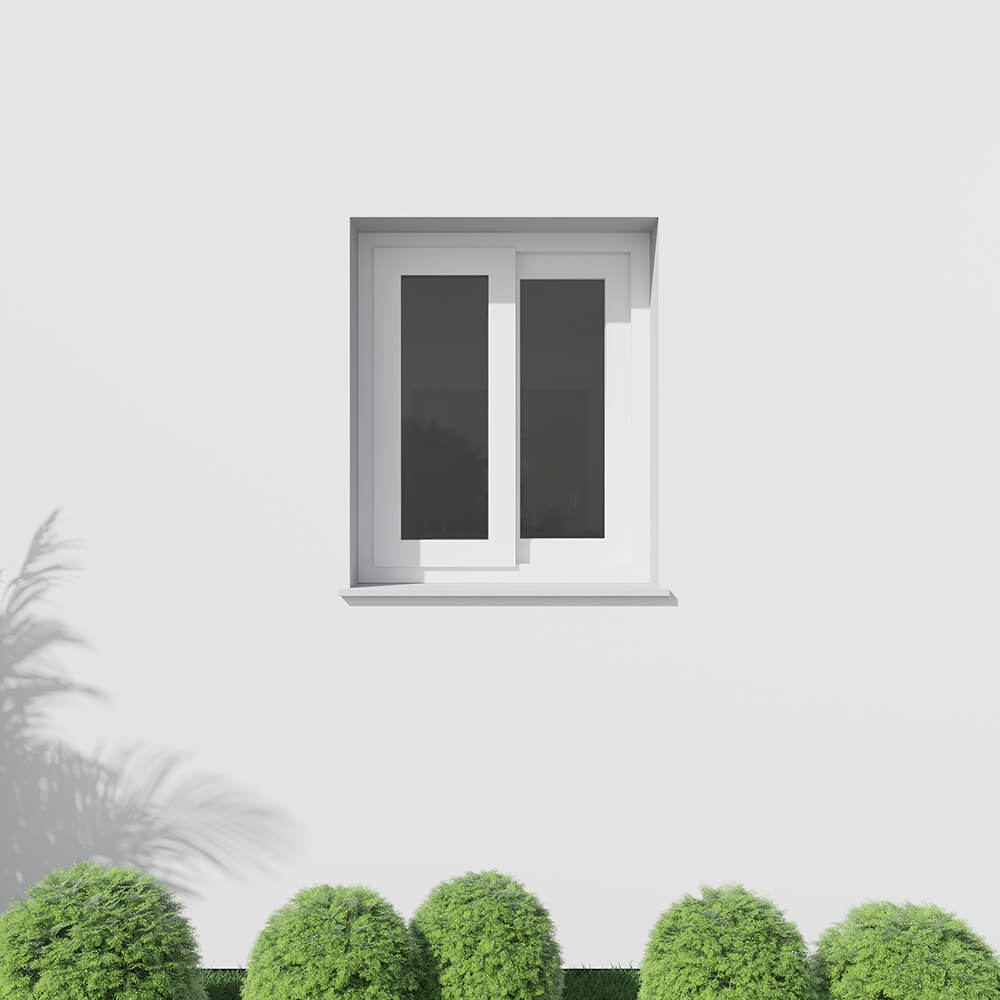 Vista exterior de ventana corredera de 100x120 cm