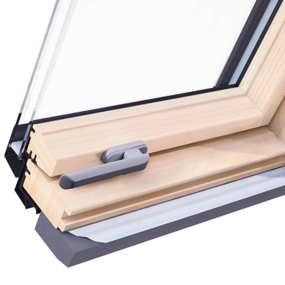 Ventana de techo Ropal R4/7 Plus perfil de madera